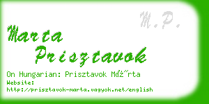 marta prisztavok business card